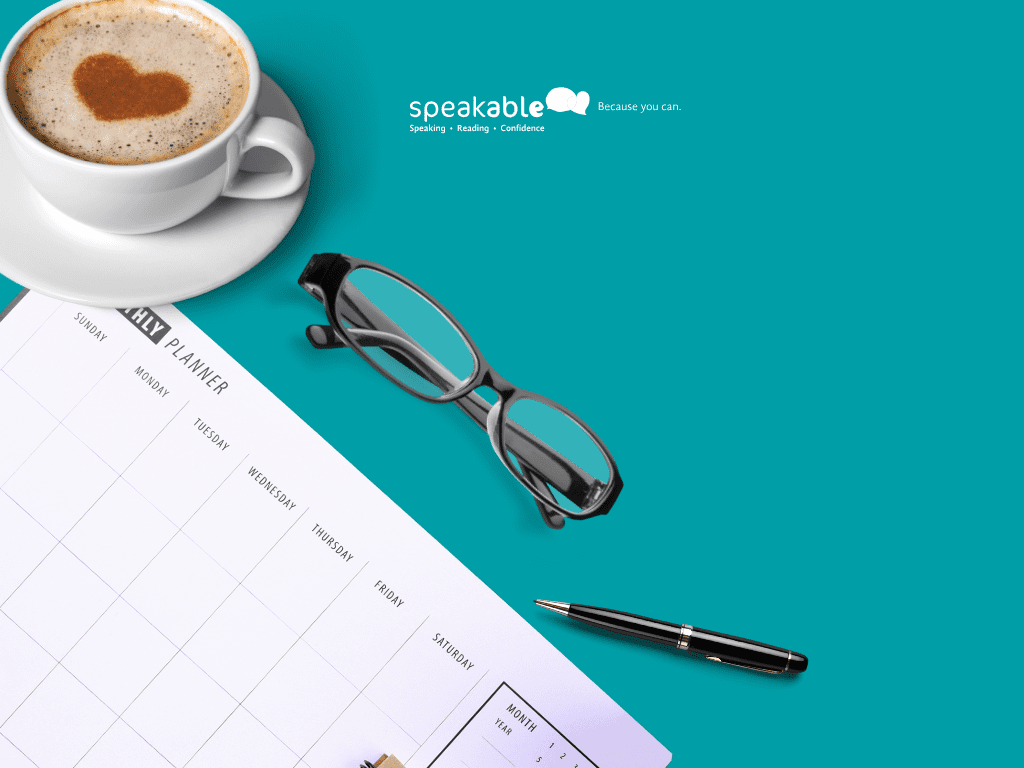 The 5-Day Speech Routine Planner printed and ready for home use.