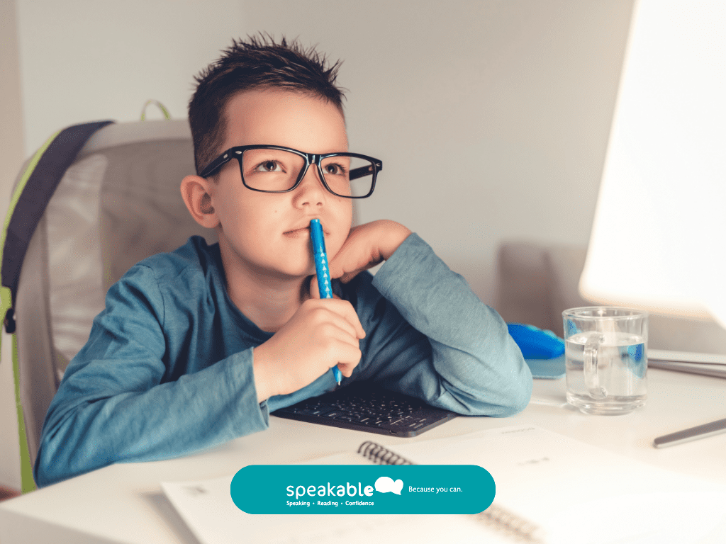 Child following a visual checklist to complete homework tasks.