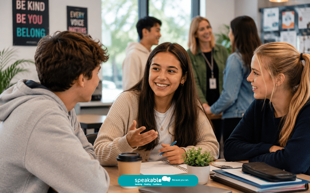 een using communication skills confidently in a real-life social situation.